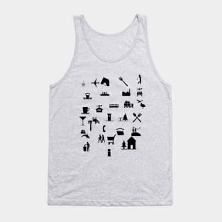 tourism travel translator icons 2020 : holiday iconspeak languages Tank Top